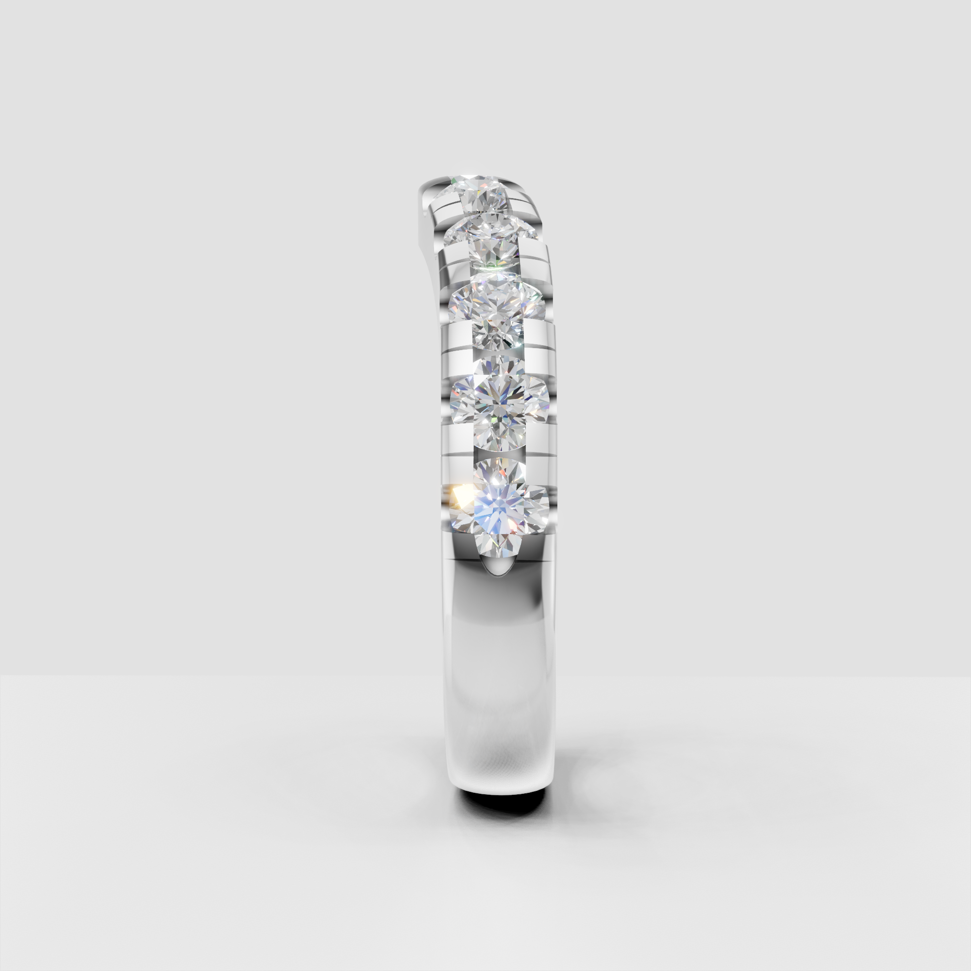 Curved Lab Grown Diamond Wedding Band