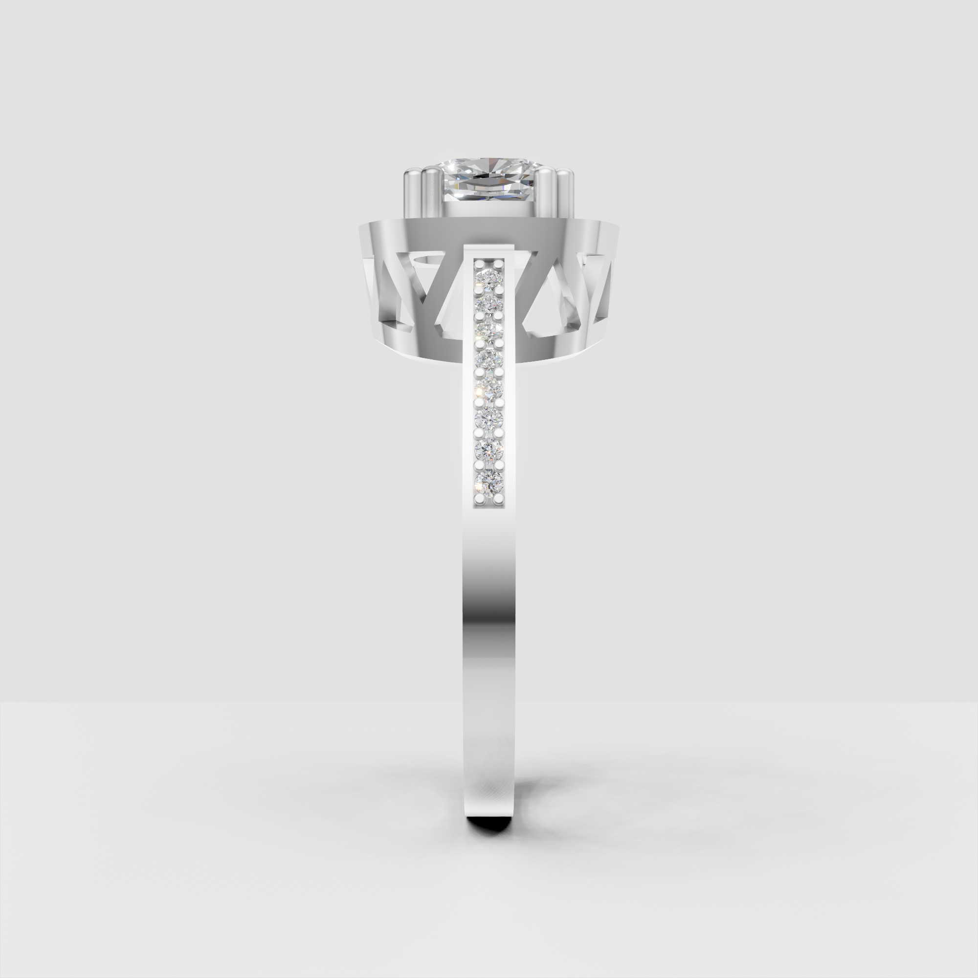 Cushion Cut Lab Grown Diamond Halo Engagement Ring