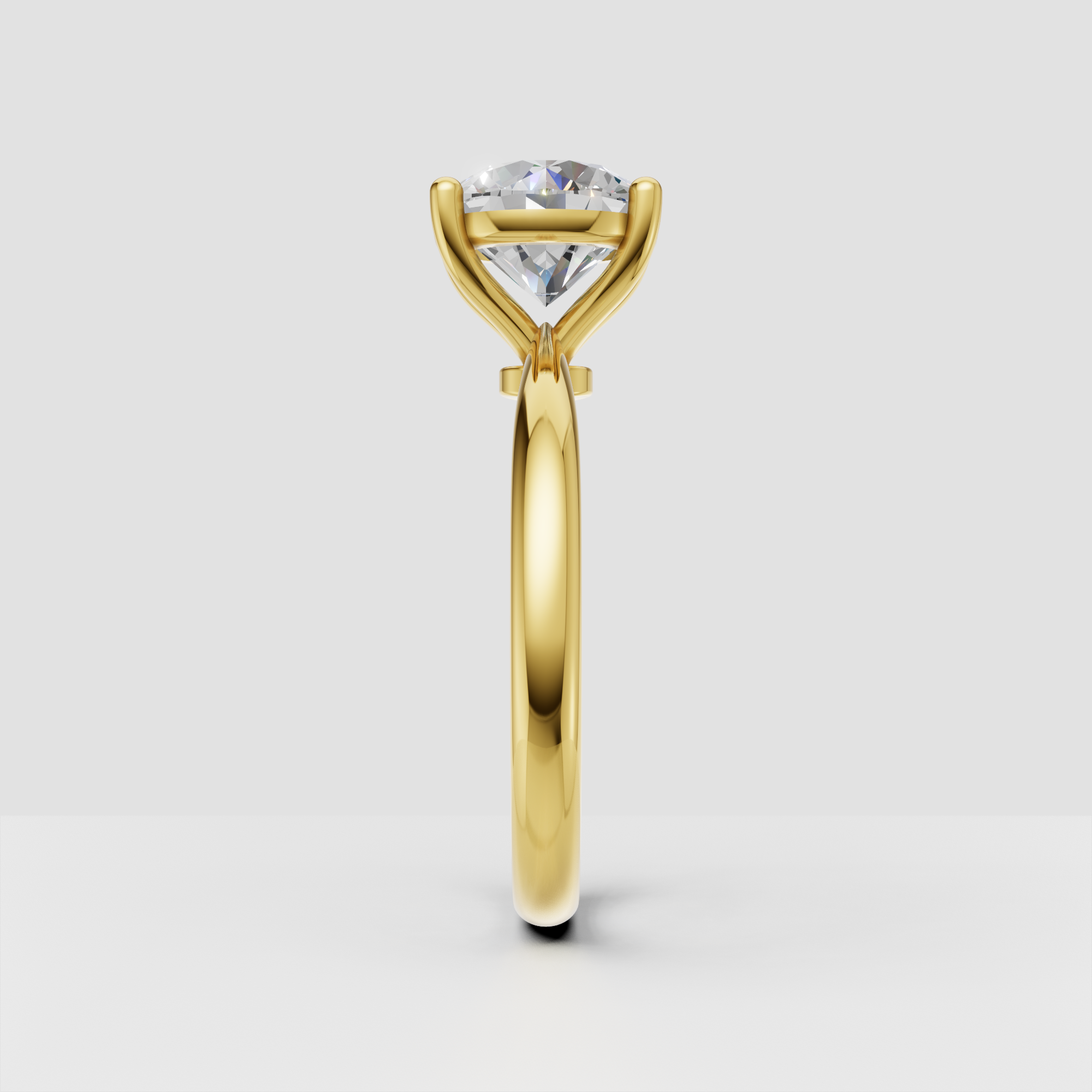 IGI Certified Round Lab Diamond Engagement Ring