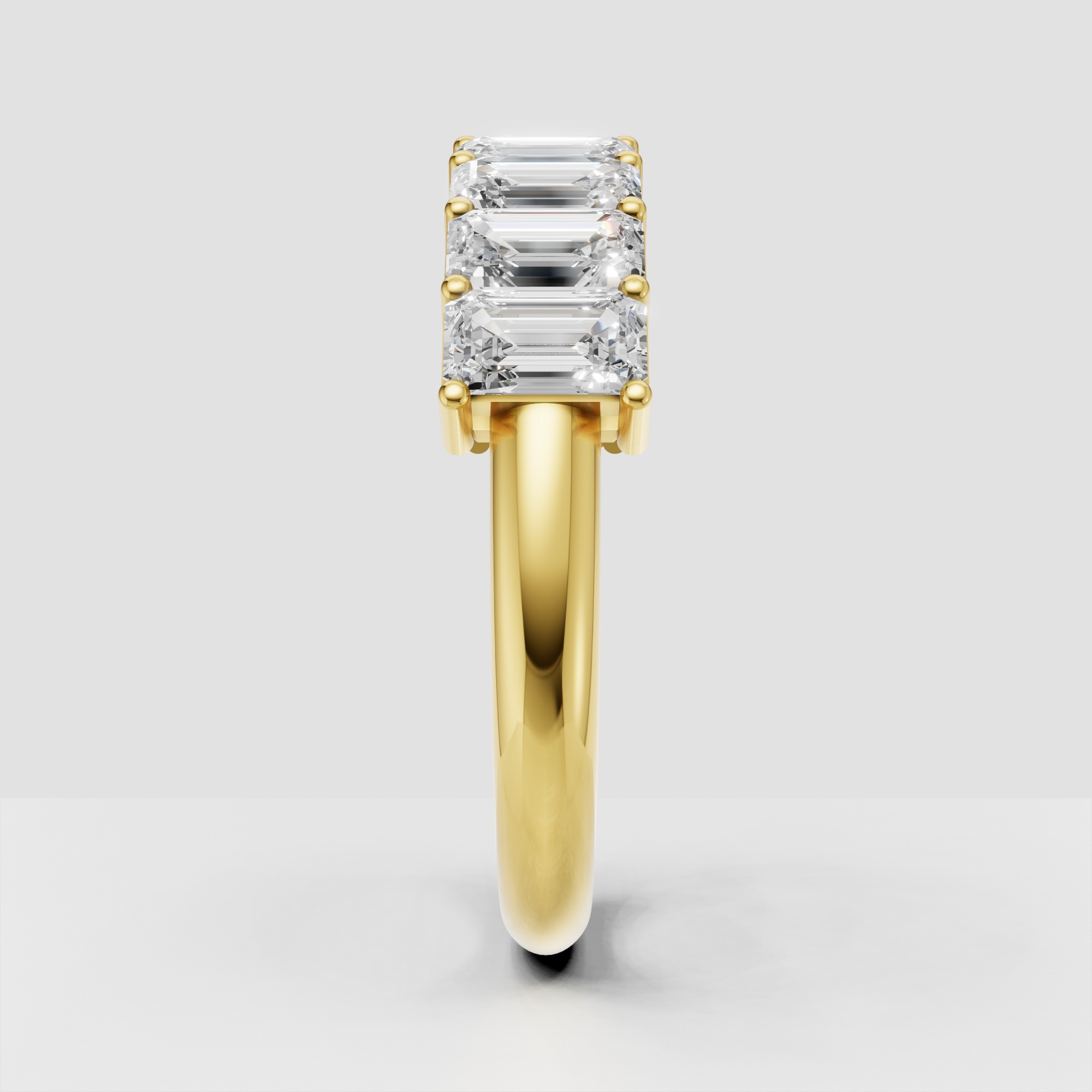 Emerald Cut Lab Grown Diamond Eternity Wedding Band
