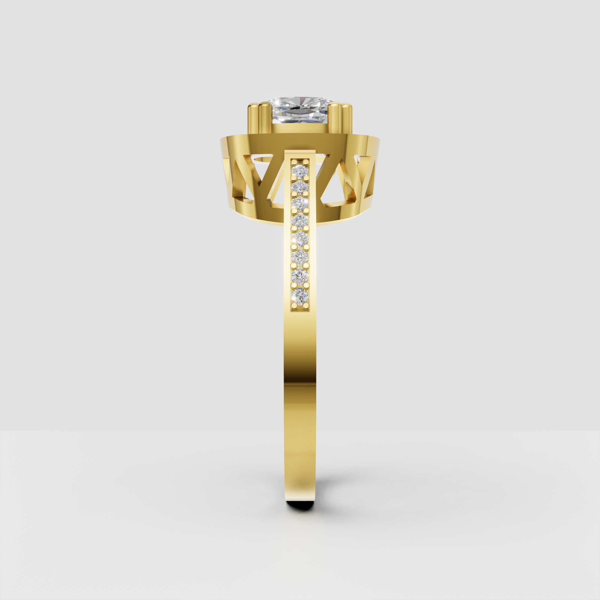 Cushion Cut Lab Grown Diamond Halo Engagement Ring