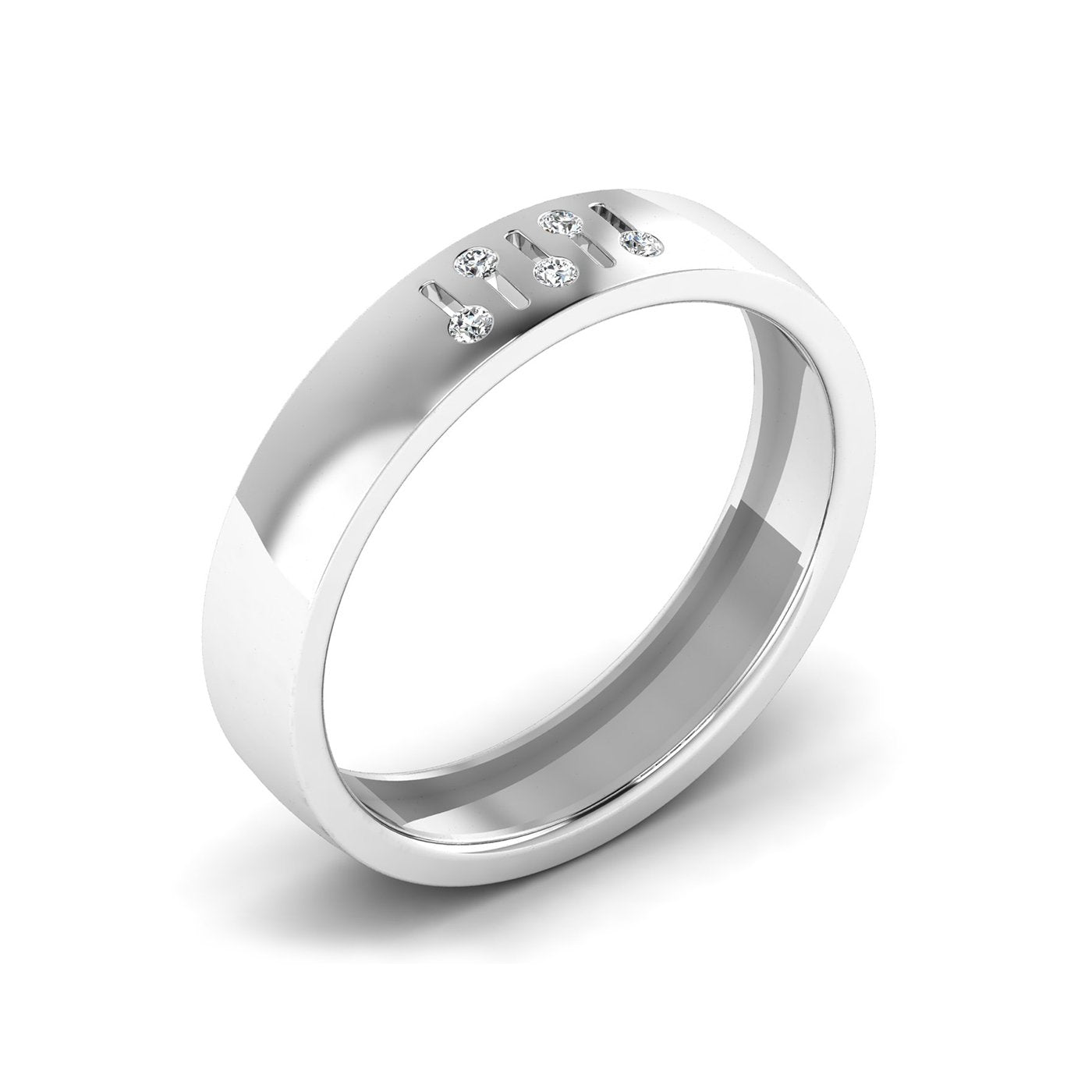 Five Stone Diamond In Line Men’s Wedding Band