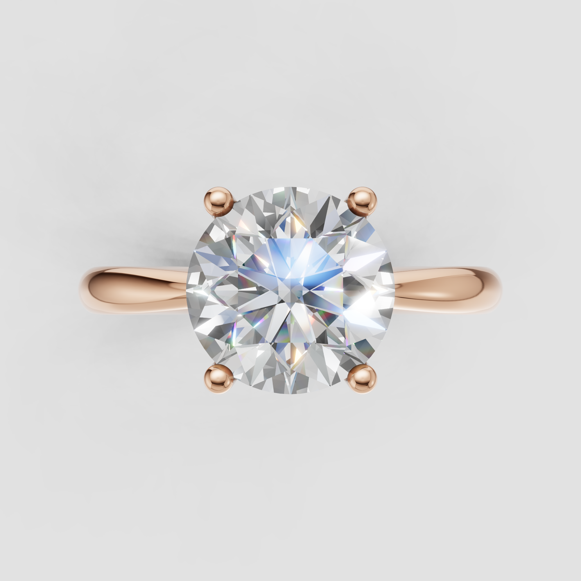 IGI Certified Round Lab Diamond Engagement Ring