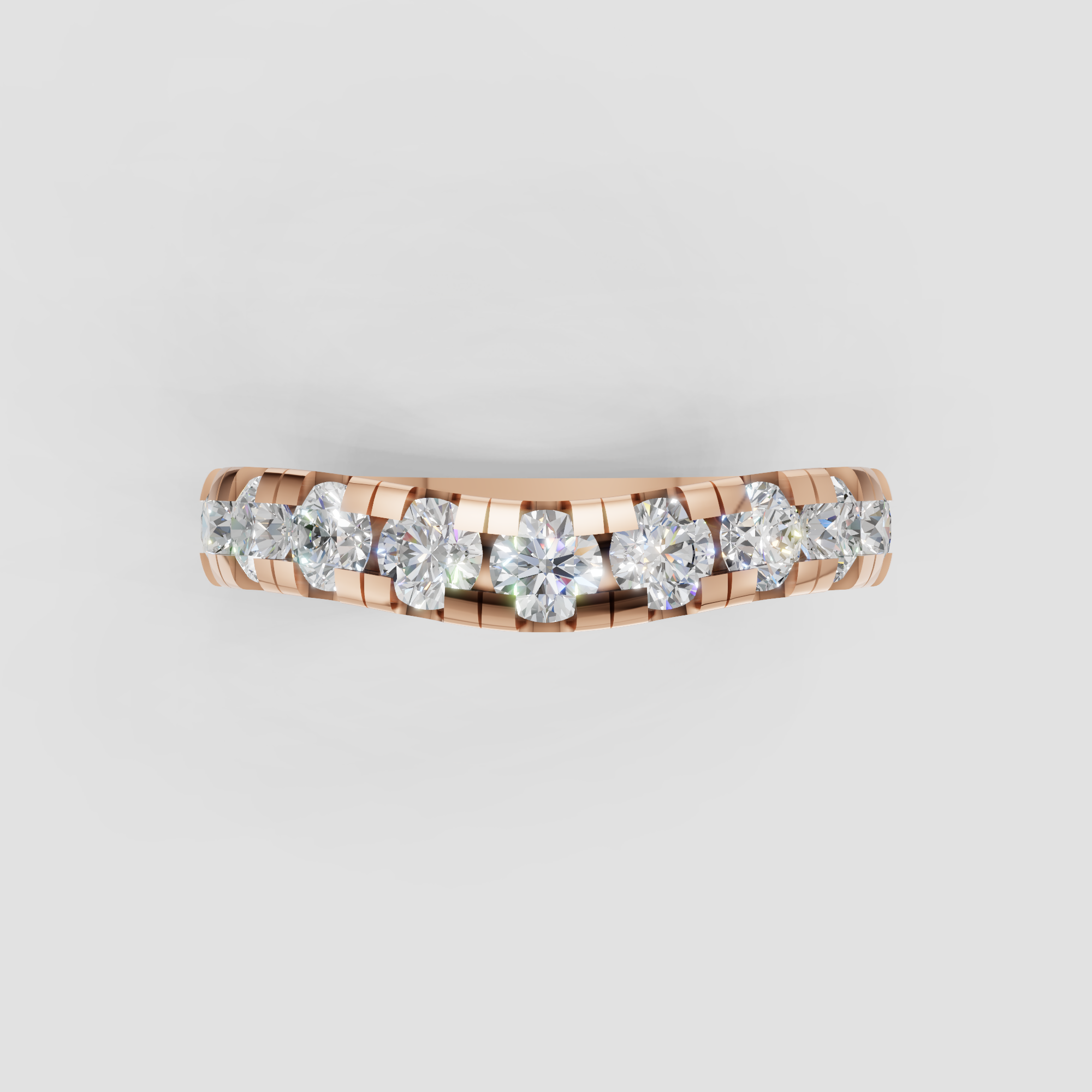 Curved Lab Grown Diamond Wedding Band