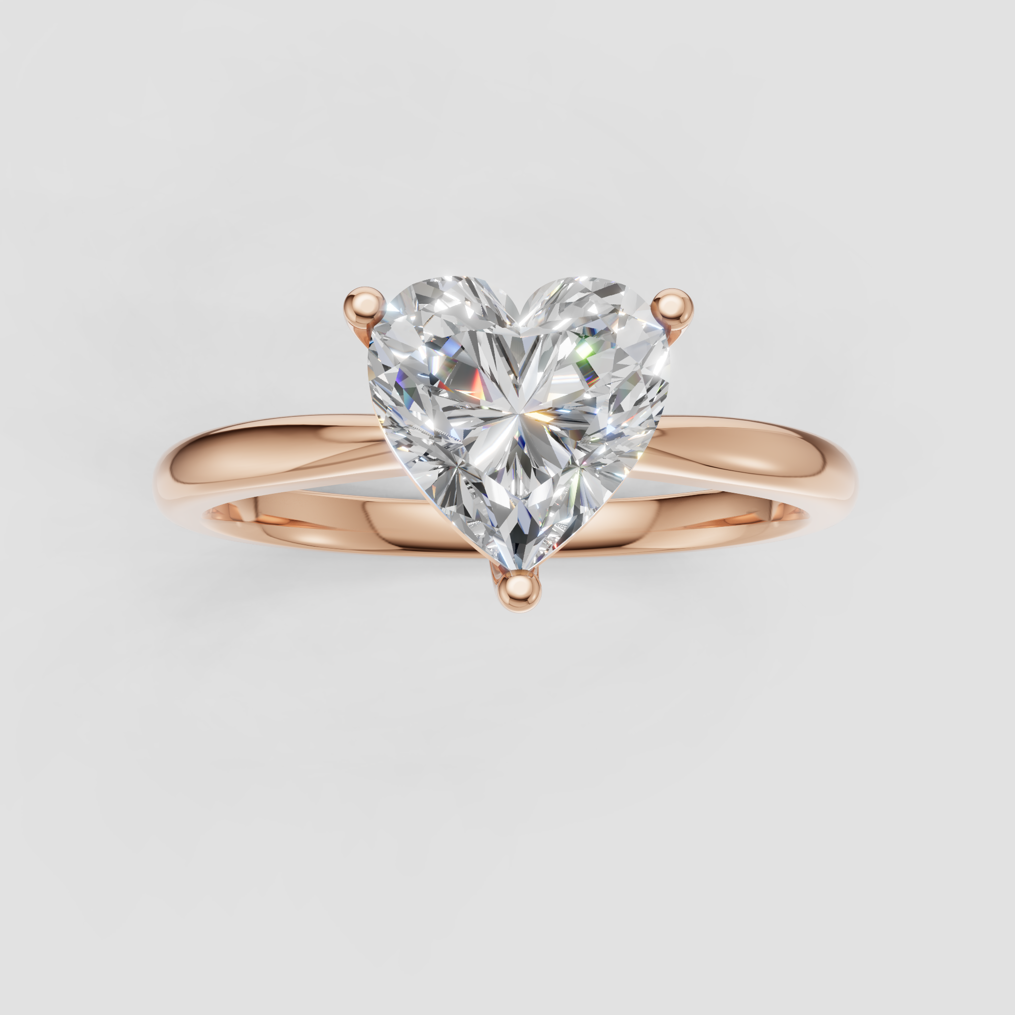 Heart Shaped Lab Grown Diamond Solitaire Engagement Ring
