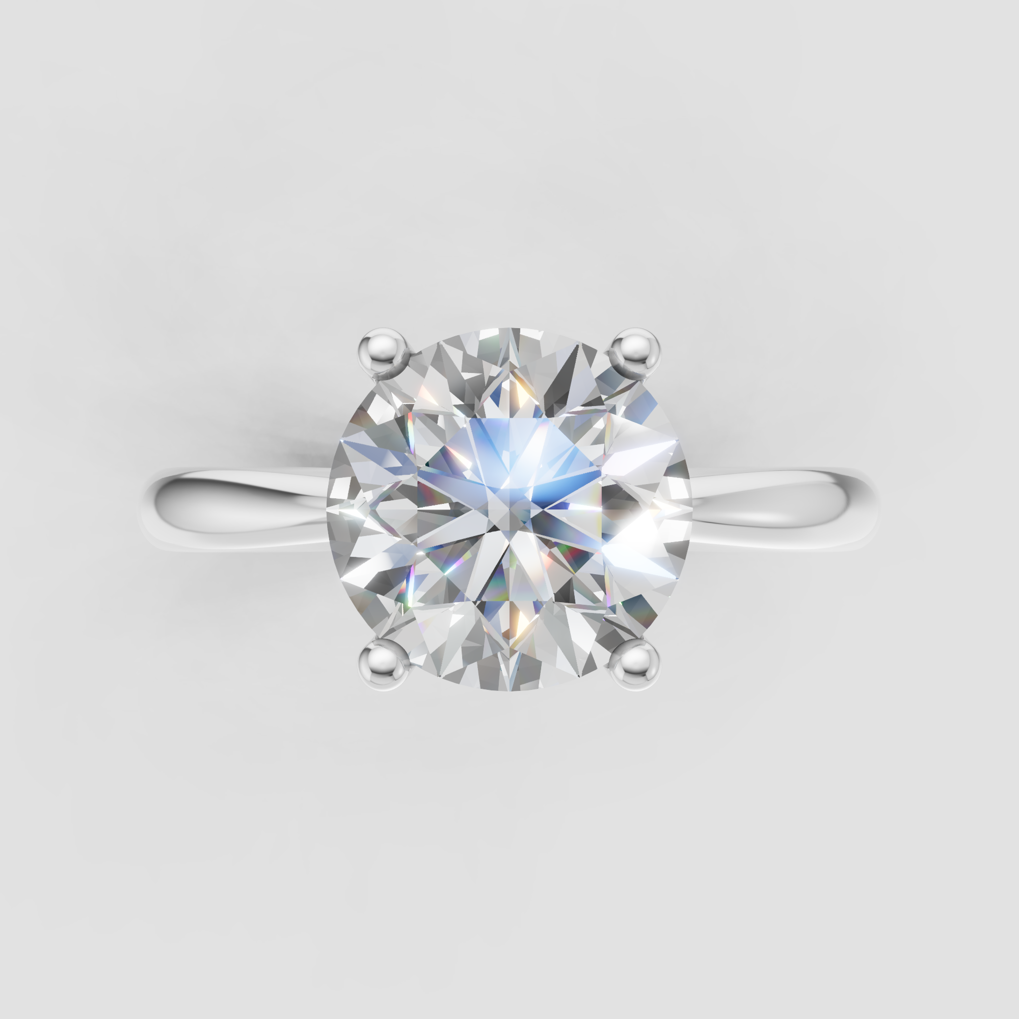 IGI Certified Round Lab Diamond Engagement Ring