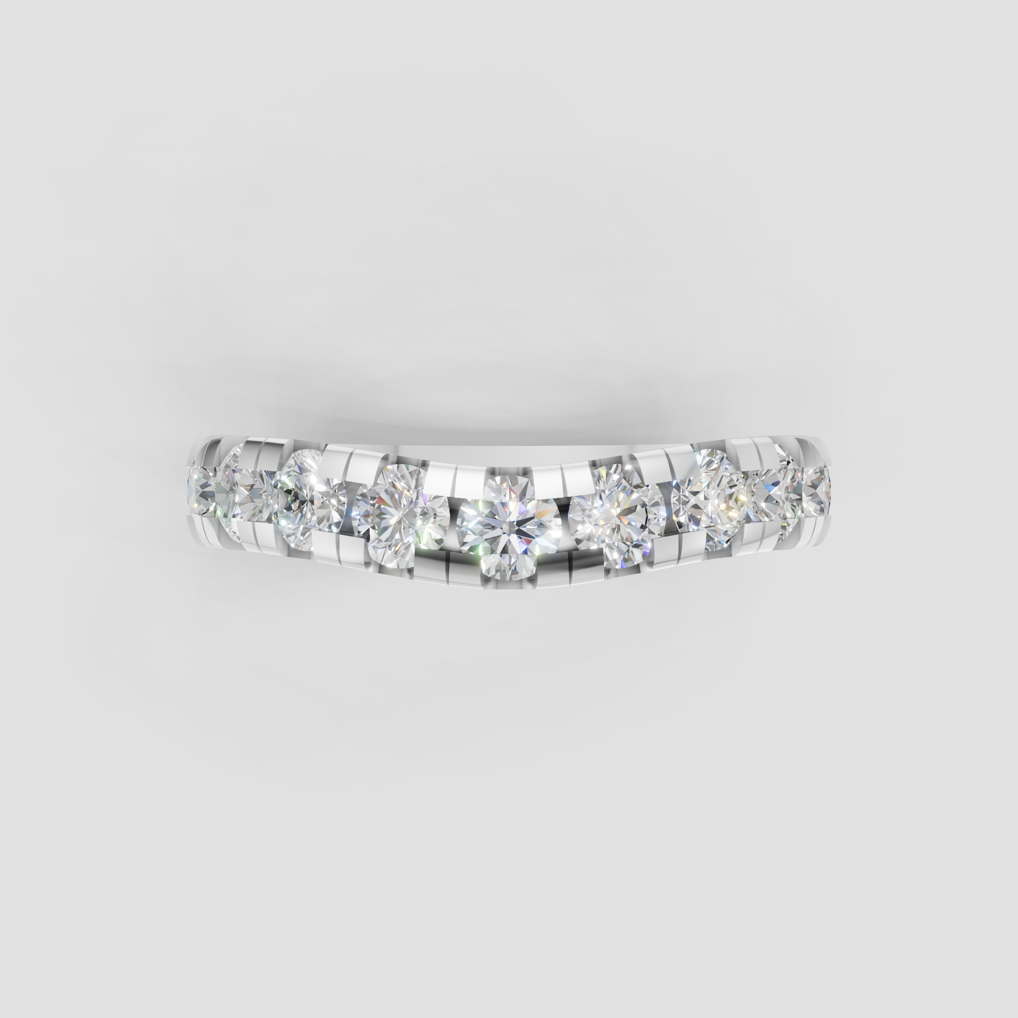 Curved Lab Grown Diamond Wedding Band