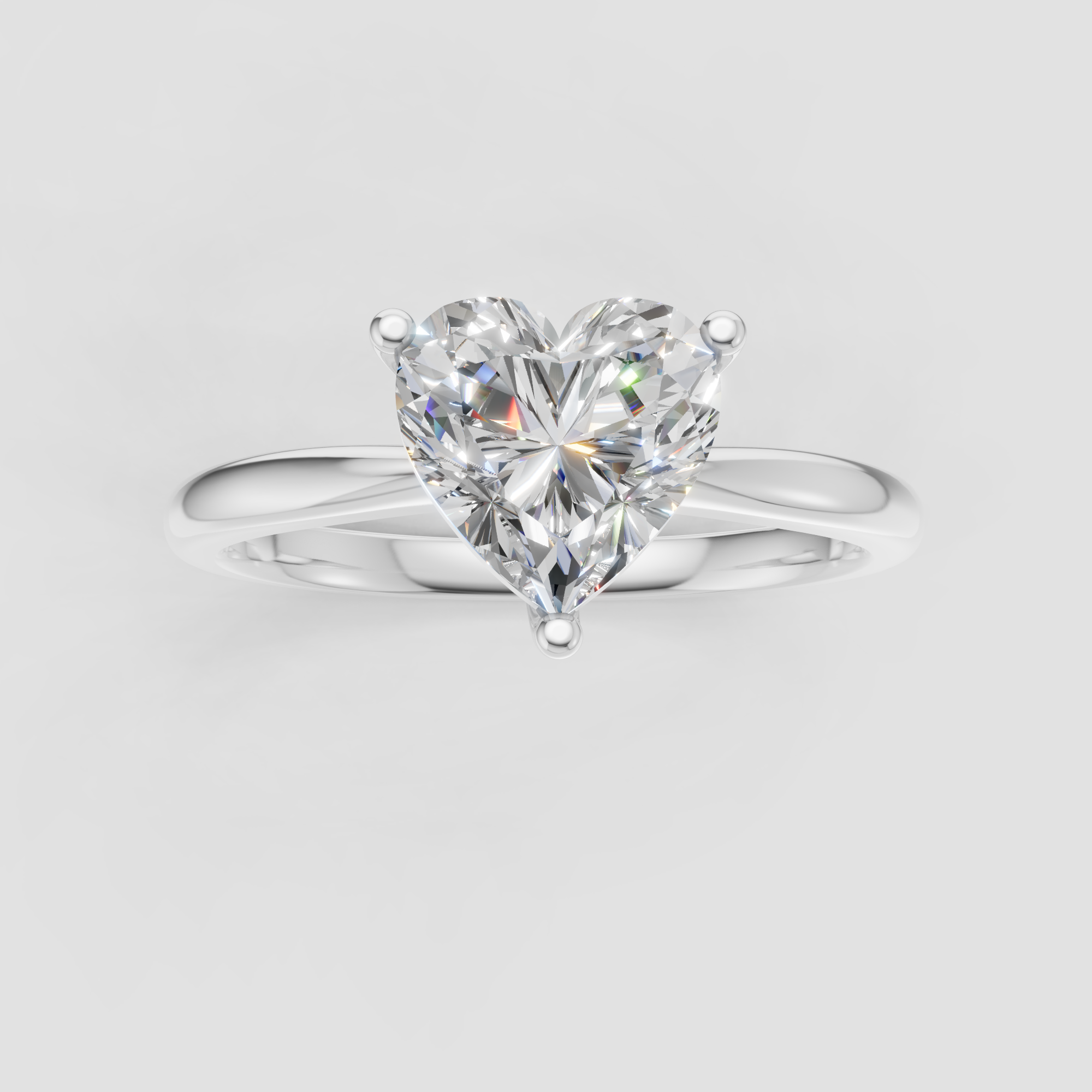 Heart Shaped Lab Grown Diamond Solitaire Engagement Ring