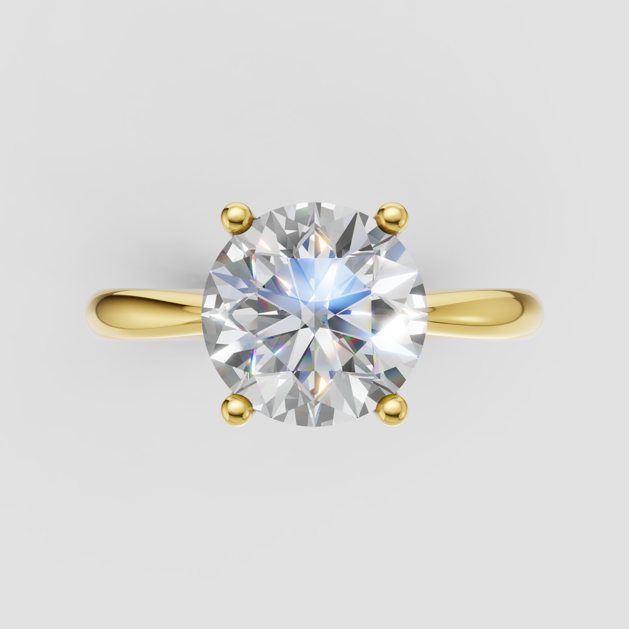 IGI Certified Round Lab Diamond Engagement Ring