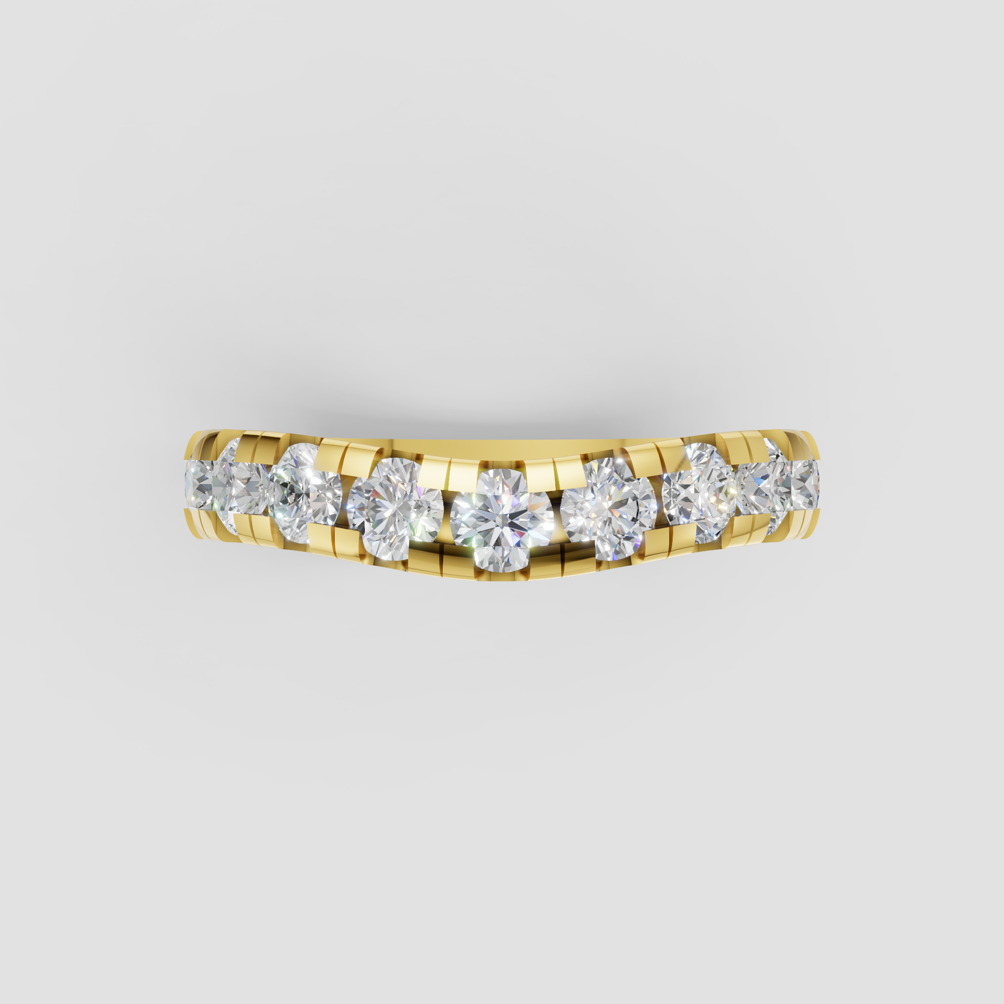 Curved Lab Grown Diamond Wedding Band