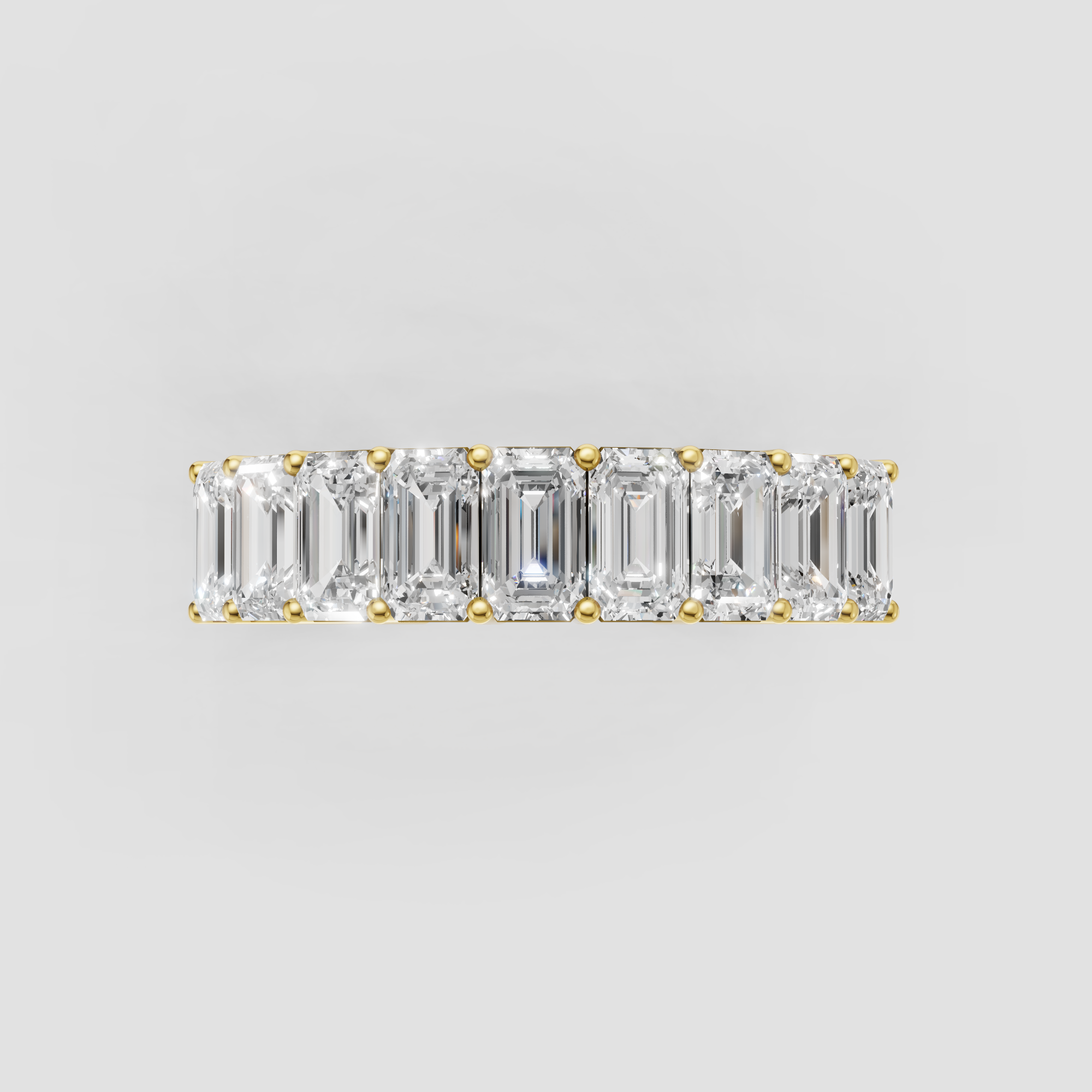 Emerald Cut Lab Grown Diamond Eternity Wedding Band