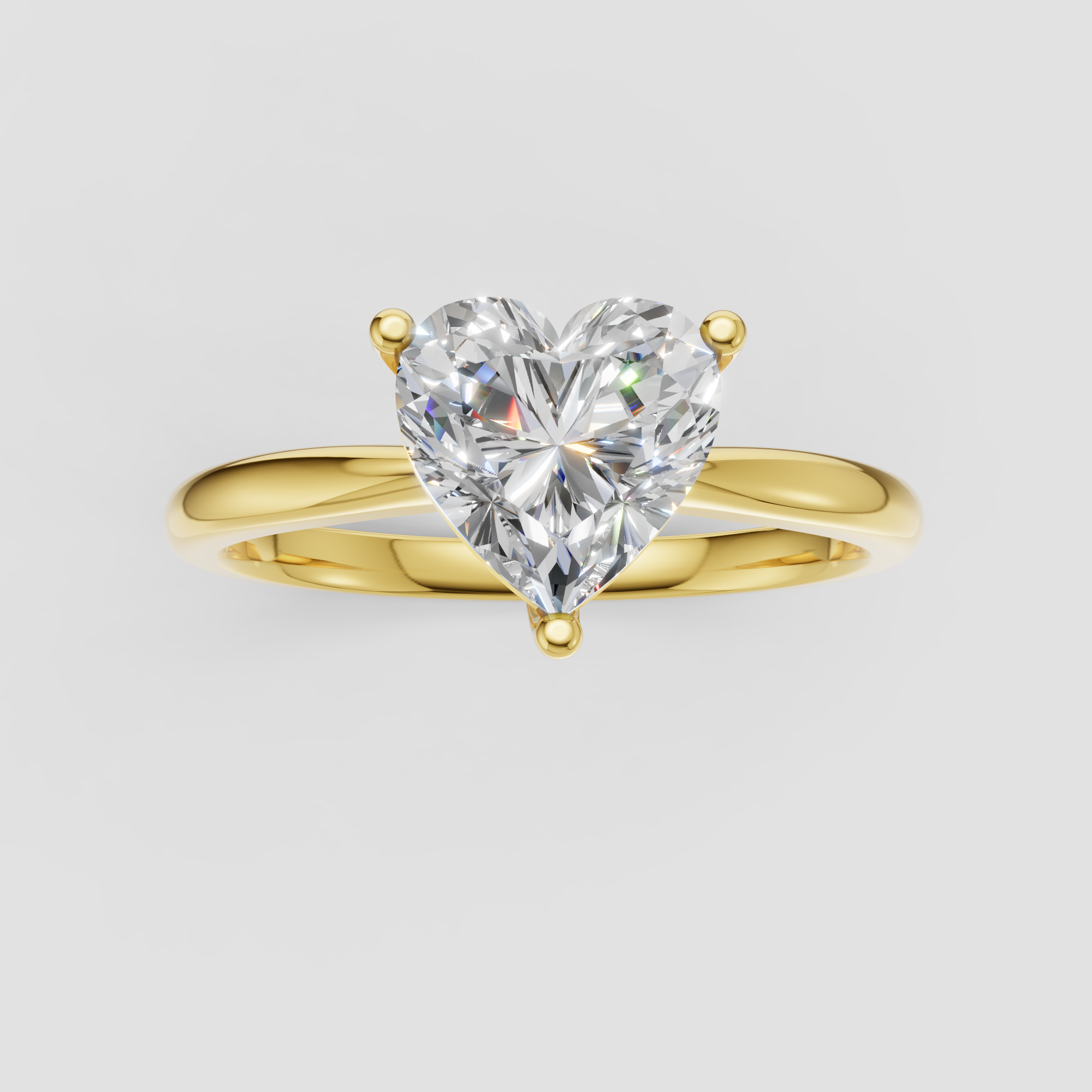 Heart Shaped Lab Grown Diamond Solitaire Engagement Ring