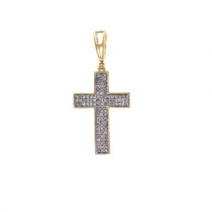 Mens Diamond Cross Pendant Necklace